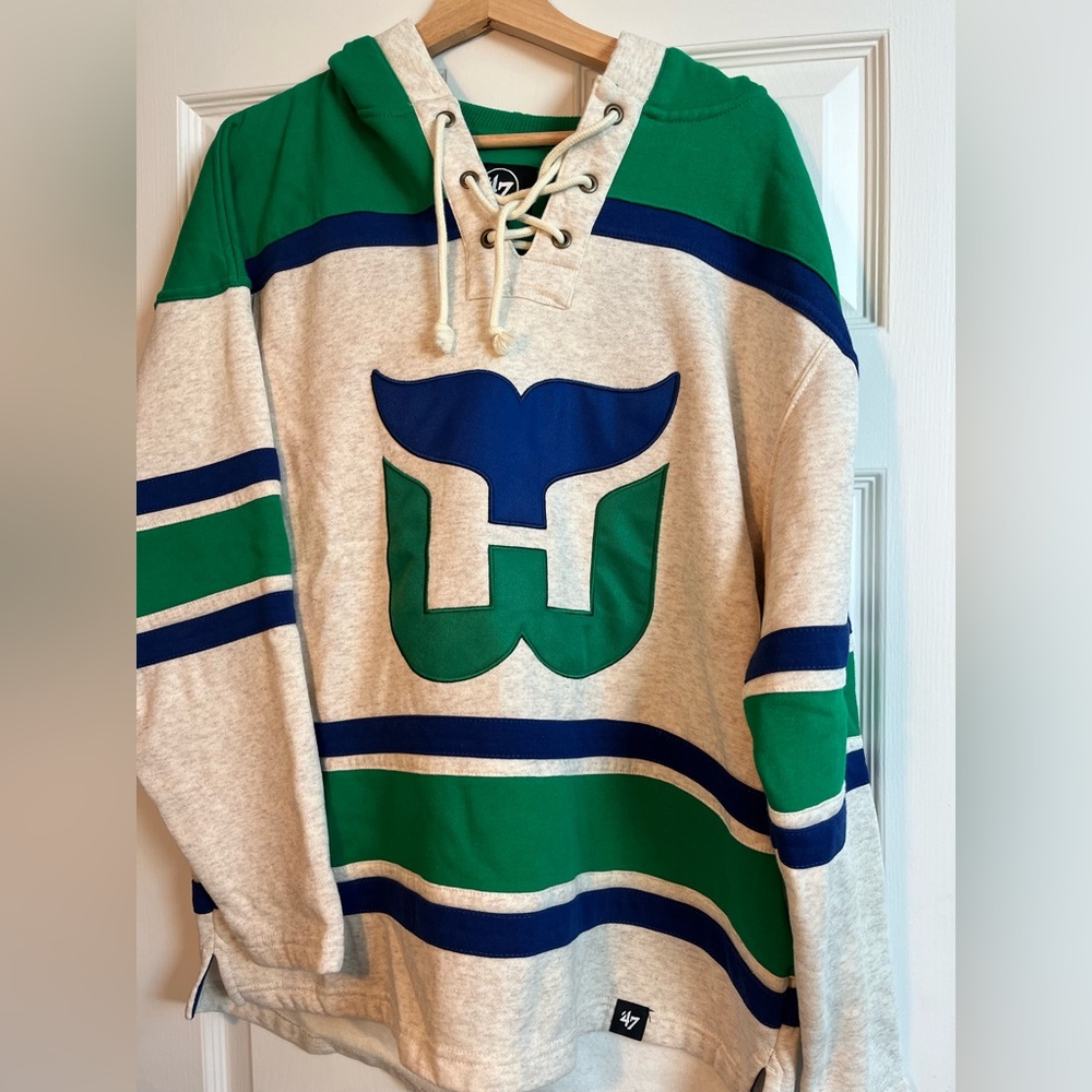 Hockey Hartford Whalers '47 Superior Lacer Pullover Hoodie